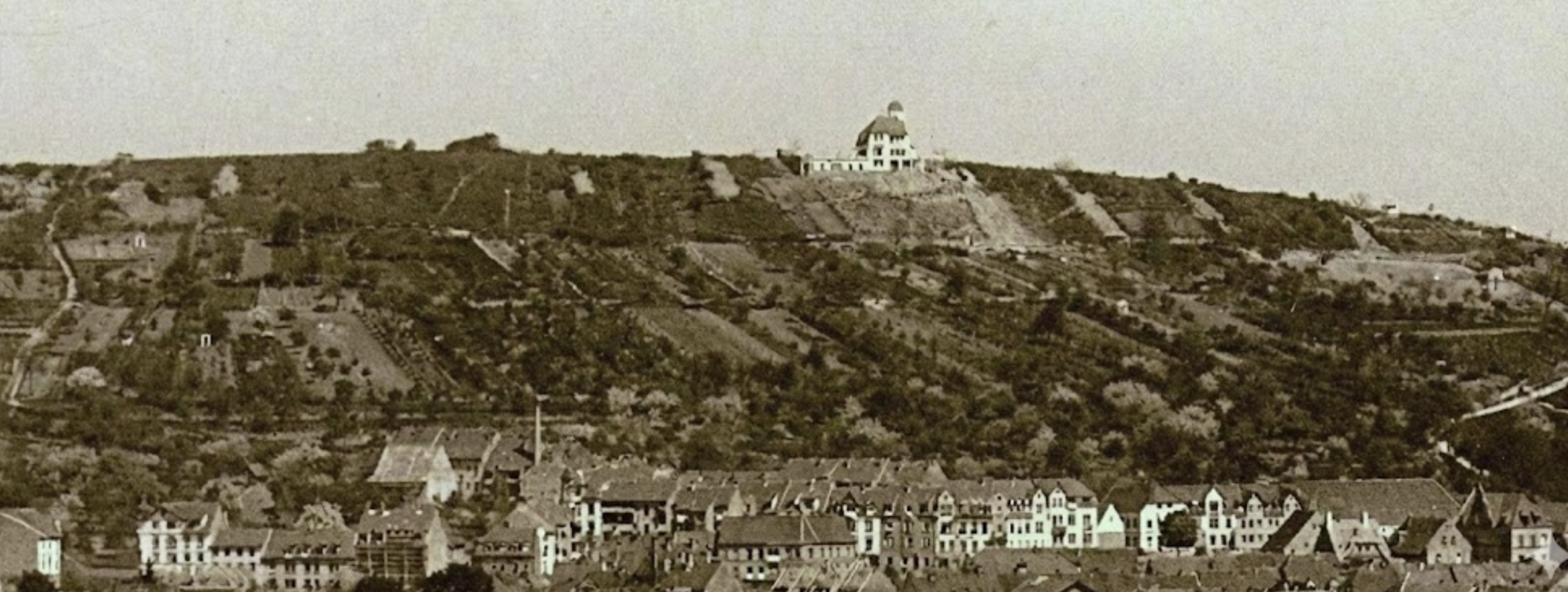 Wallberg Brötzingen Ende 19. Anfang 20. Jahrhundert - Panorama mit Café Sinzenich